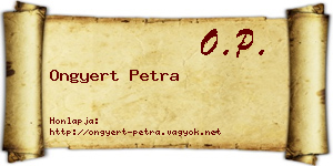 Ongyert Petra névjegykártya