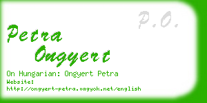 petra ongyert business card